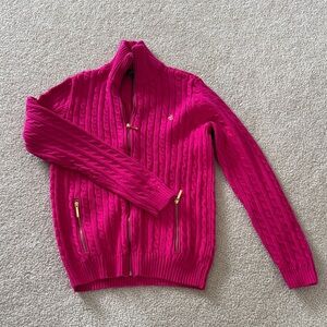 Lauren Ralph Lauren Magenta Cable Knit Sweater